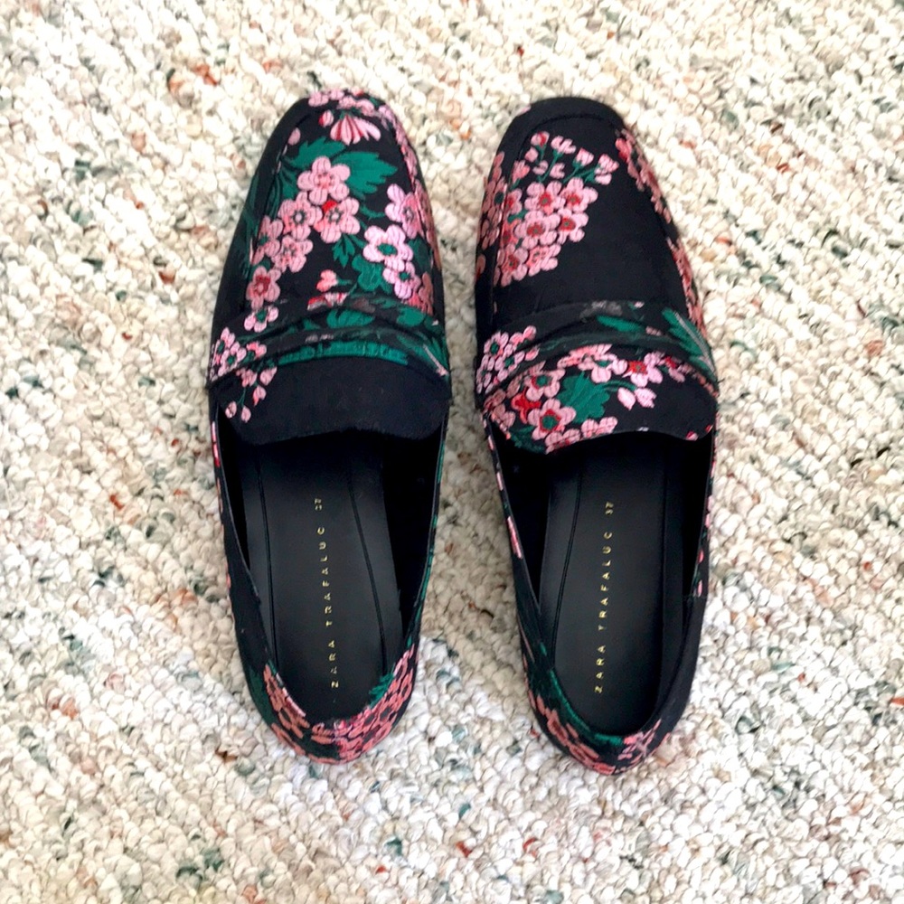 Zara loafer with cherry blossoms
